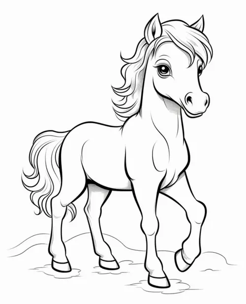 21 Hình vẽ tranh tô màu ngựa chiến trong phong cách xuân