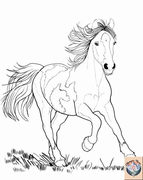 43 Trang tô màu con ngựa cùng họa tiết mây nhẹ nhàng