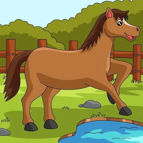 1 Tranh tô màu con ngựa dễ thương cho bé mê thế giới động vật