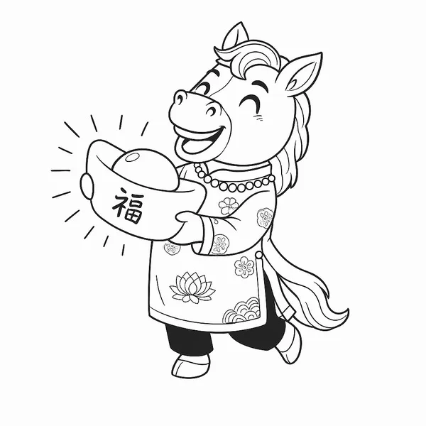 3 Mở đầu năm Bính Ngọ cùng những trang tô màu ngựa đầy may mắn