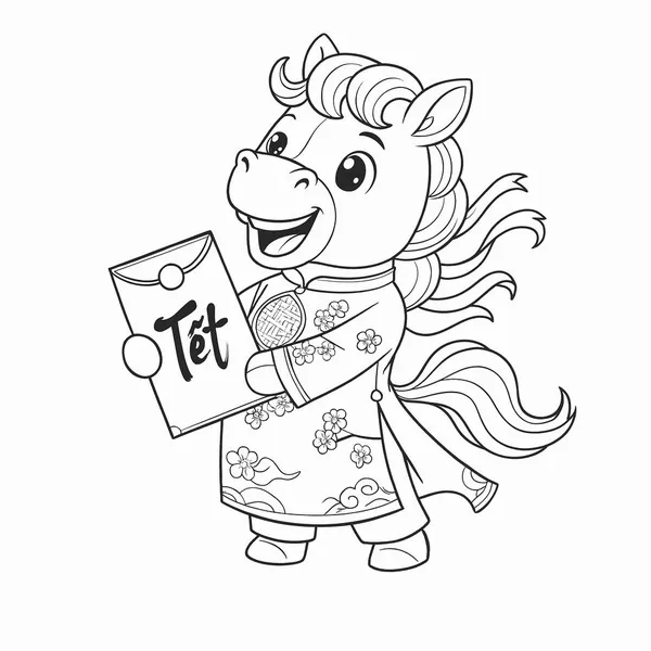 10 Hình tô màu ngựa phi nhẹ nhàng tạo cảm giác vui tươi