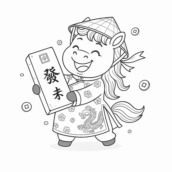 12 In hình tập tô con ngựa phi qua đồng xu vàng cho trẻ 4 tuổi