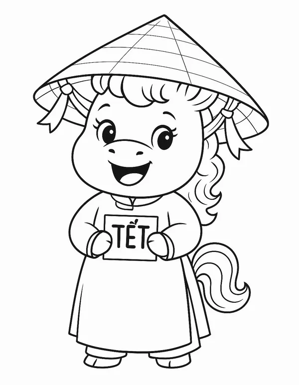 13 Hình tô màu ngựa phi mang cảm giác tươi mới cho bé yêu