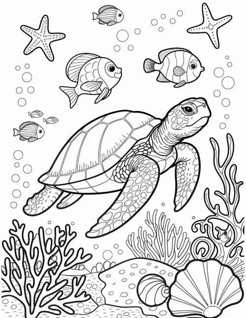 Cùng bé tô màu con rùa để học cách chậm mà chắc