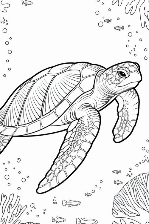 Tô màu vui con rùa bình tĩnh giúp bé thư giãn