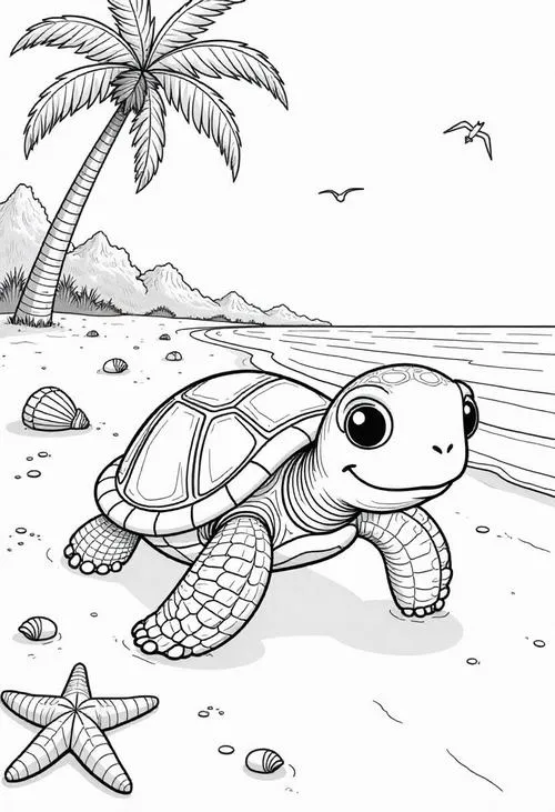Trang học tô màu con rùa giúp bé rèn kiên nhẫn