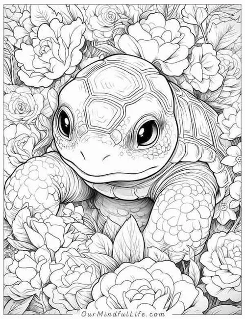 Tô màu sáng tạo rùa dễ thương cho bé 5 tuổi