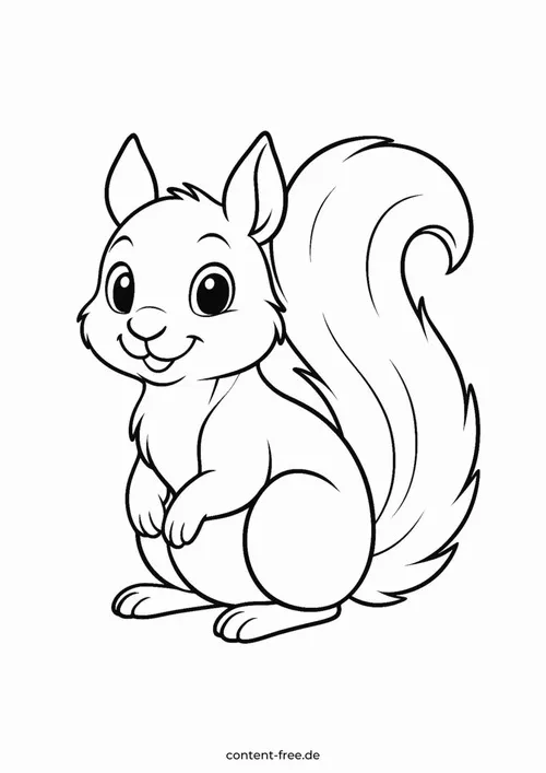 12 Tải tranh tập tô con sóc dễ thương tạo cảm giác gần thiên nhiên