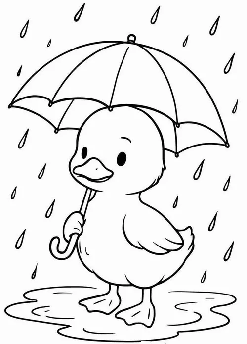 23 Trang tô màu vịt tí hon đang rỉa lông bên hồ nhỏ cho trẻ 6 tuổi