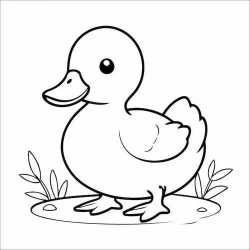30 Mẫu tranh tô màu vịt nhỏ có chân màng cam cực dễ thương