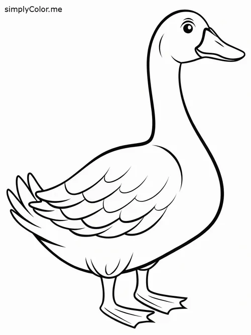 16 Trang tô màu con vịt lông vàng với mỏ cam tròn cute