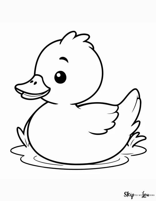 20 In hình tập tô con vịt vàng với đuôi cong nhỏ đáng yêu