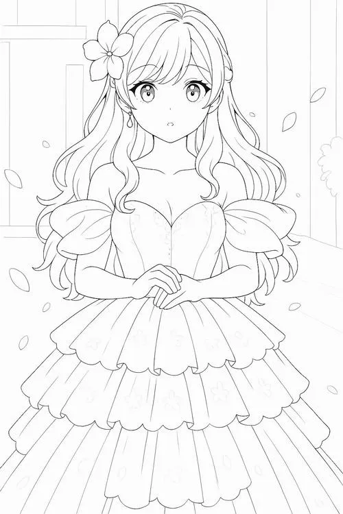 Bé tập tô màu công chúa anime cho trẻ 3 tuổi