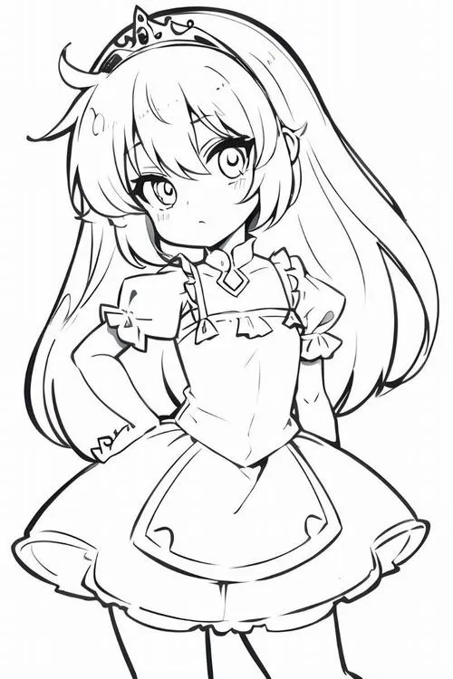 Tô màu vui cùng công chúa anime và bút sáp màu