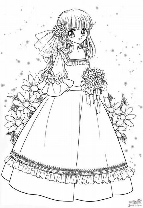 Trang tô màu công chúa anime giúp bé sáng tạo mỗi ngày