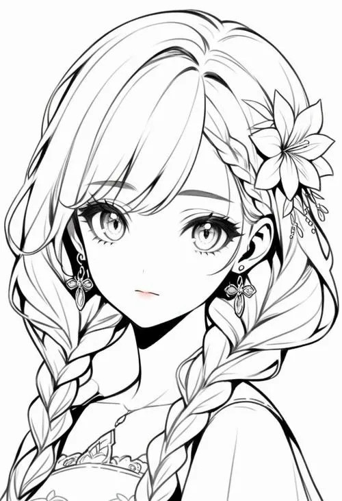 Tranh công chúa anime mắt to long lanh bé tô không chán