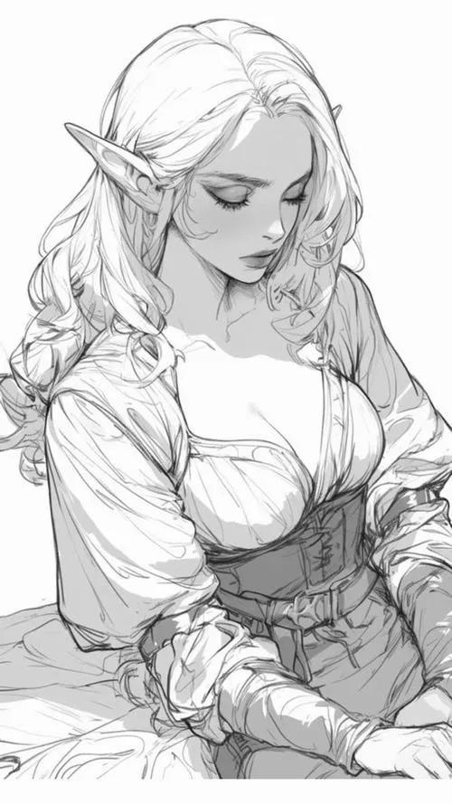 20 Hình vẽ tranh tô màu công chúa anime tóc đen tuyền