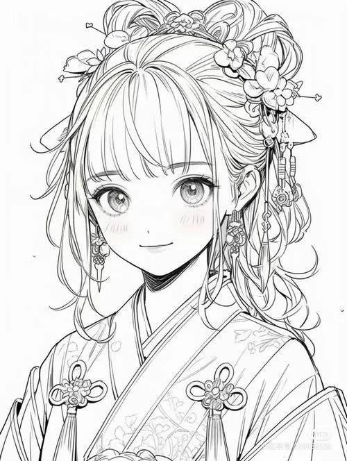 35 Hình vẽ tranh tô màu công chúa anime cá tính mạnh