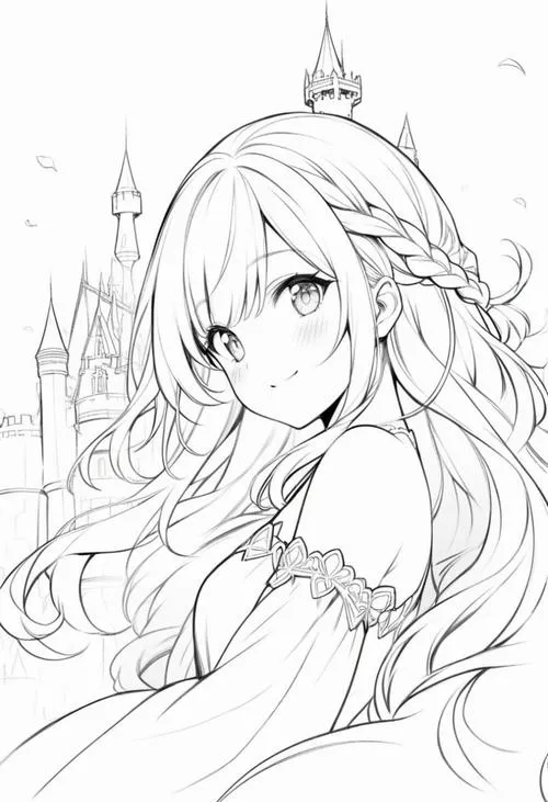 1 Tranh tô màu công chúa chiến binh anime phong cách lạnh