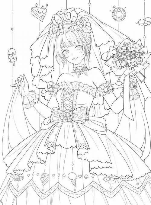 30 Trang tô màu công chúa anime tóc tím than bí ẩn