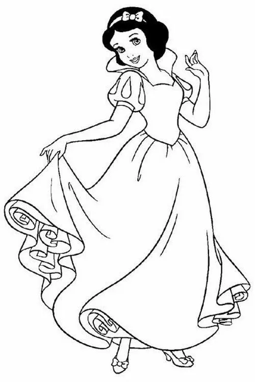 25 Hình vẽ tranh tô màu Bạch Tuyết cho bé dễ tô