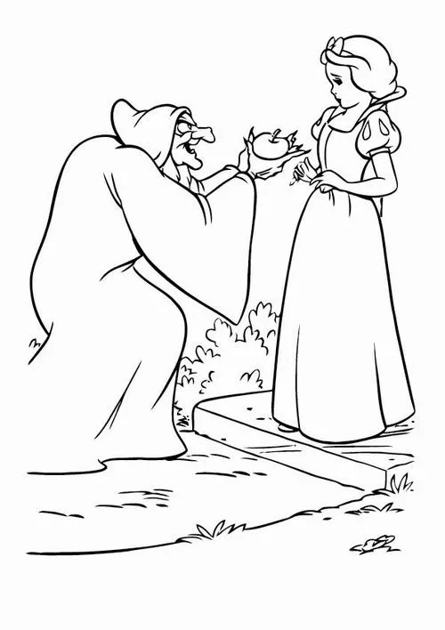 20 Bé học cảm xúc qua tranh tô màu công chúa Bạch Tuyết và mụ phù thủy