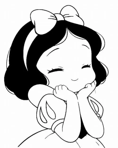 12 Bức tranh tô công chúa Bạch Tuyết chibi cho bé 3 tuổi