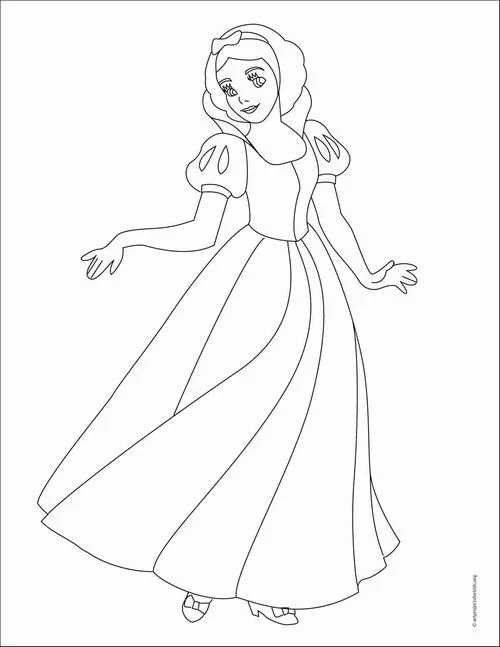 10 In hình tập tô công chúa Bạch Tuyết nét rõ dễ tô