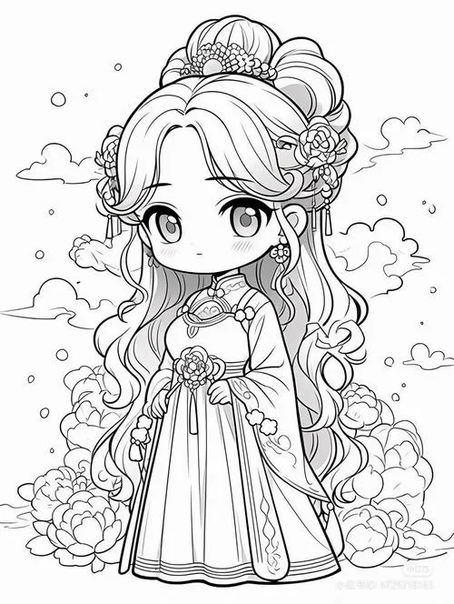 Tải tranh tập tô Bạch Tuyết chibi biểu cảm ngộ nghĩnh dễ thương