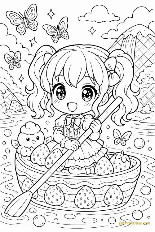 Hoạt động tô màu công chúa chibi thư giãn cho trẻ 4 tuổi