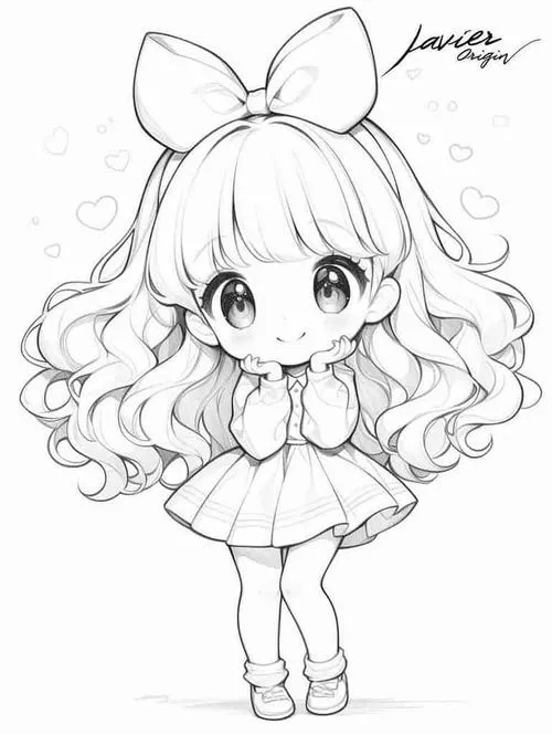 Hình tô màu nhân vật chibi phép màu cho bé 3 tuổi