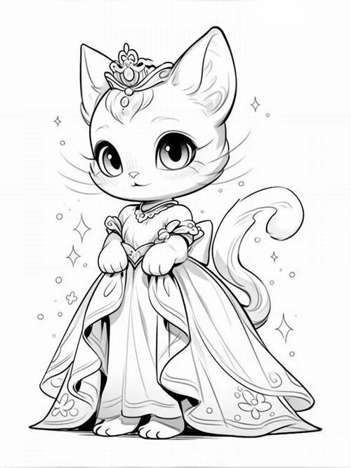 Trang học tô màu công chúa phong cách chibi mắt to long lanh cute