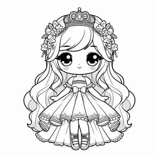 Tô màu sáng tạo Bạch Tuyết chibi đầu lớn hơn thân dễ tô