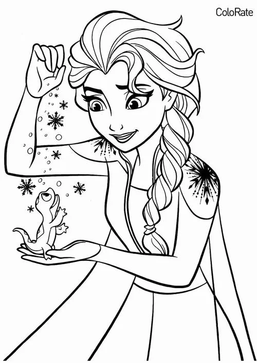 28 Tranh tô màu Elsa và Anna dễ thương cho bé