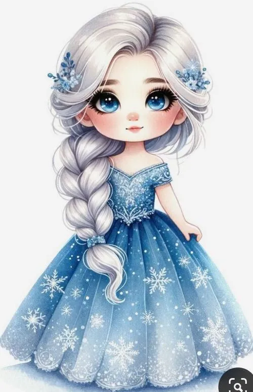 3 Tranh tô màu công chúa Elsa với váy xanh băng lấp lánh
