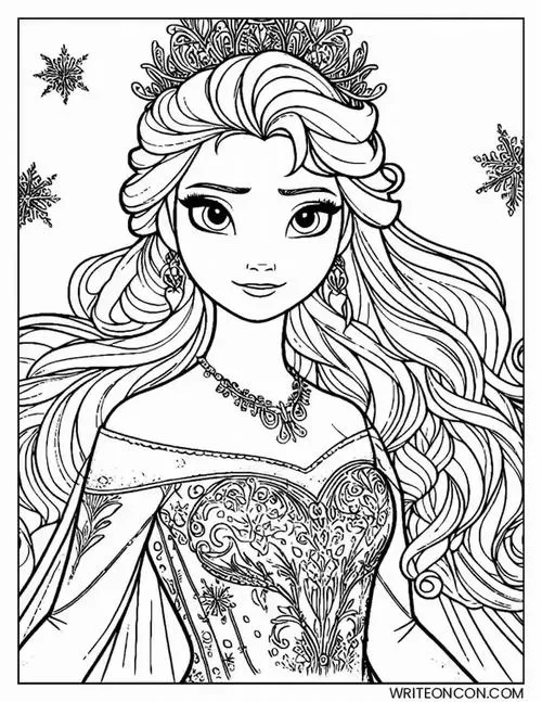 29 Mẫu tranh tô màu Elsa phong cách Frozen quen thuộc