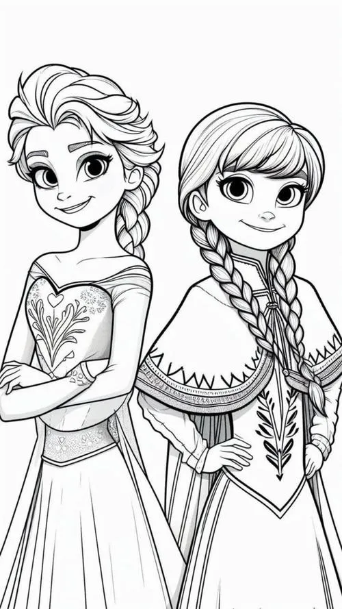 30 Hình vẽ tranh tô màu Elsa băng giá đẹp