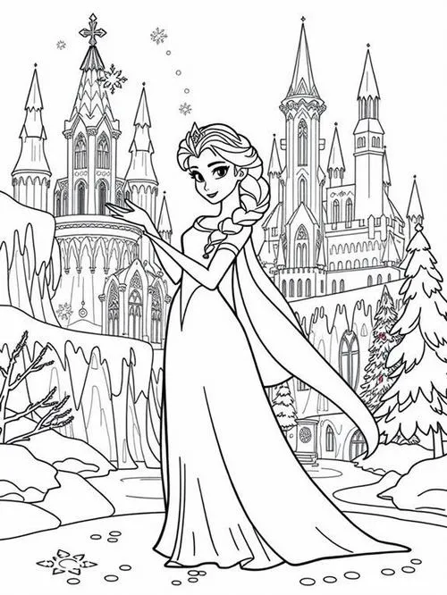 32 Trang tô màu Elsa cho bé 3 tuổi