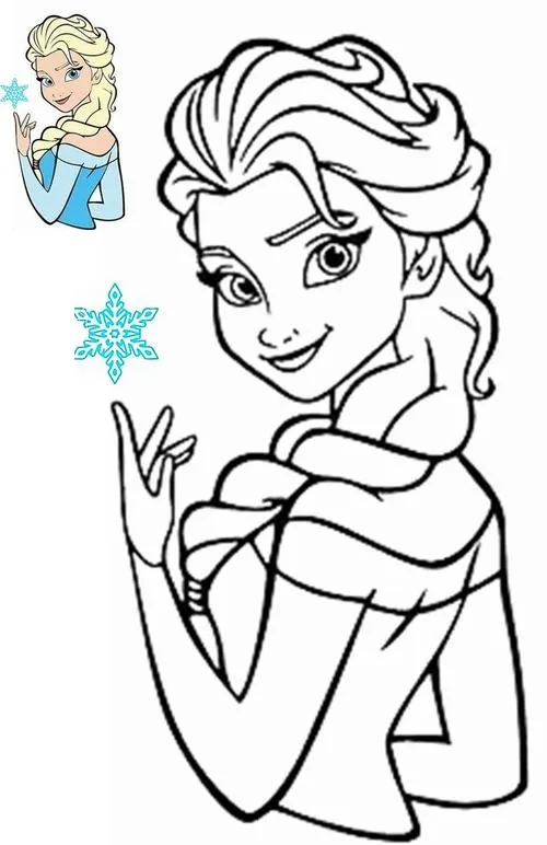 Tranh bé tập tô Anna và Olaf vui nhộn dễ thương