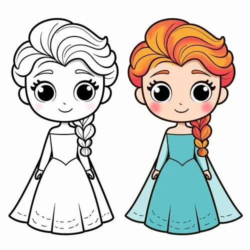 Trang tô màu công chúa Anna và Elsa cùng nhau nhìn là thích ngay