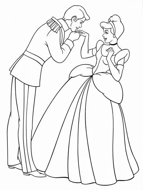 Hình vẽ tranh tô màu Lọ Lem tóc vàng vòng cổ đen