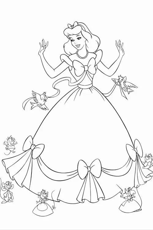 Tô màu vui nàng Lọ Lem váy xanh lam dễ thương