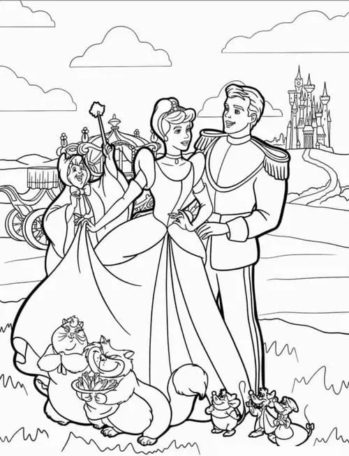 55+ Tranh tô màu Công Chúa Lọ Lem váy xanh tóc vàng đẹp dịu dàng bé nào cũng mê