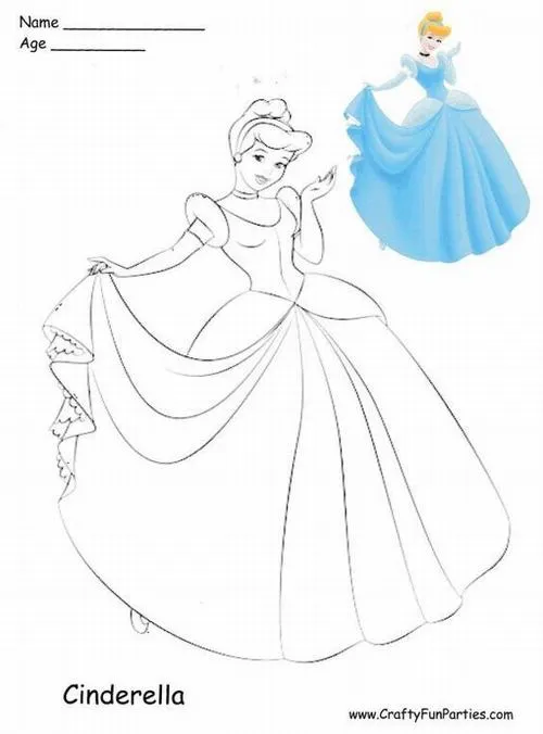 Cách tô màu Lọ Lem váy dạ hội xanh bạc nhìn là thấy cổ tích