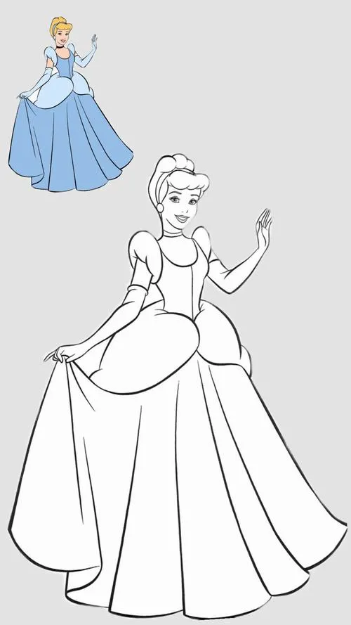 Hướng dẫn tô tranh Lọ Lem đúng màu nhận ra ngay công chúa cổ tích