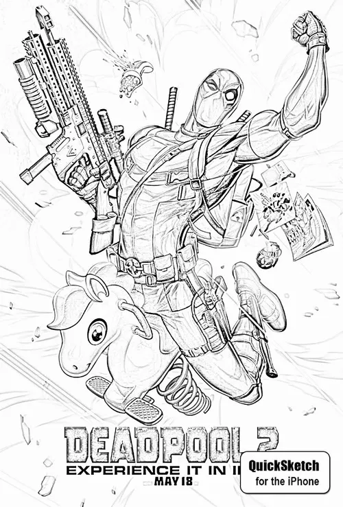 5 Hoạt động tô màu Deadpool dáng chạy tinh nghịch cho trẻ