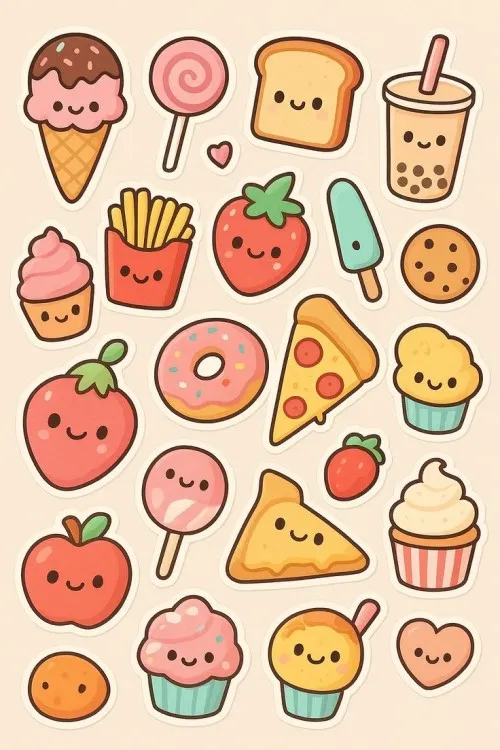 3 Bộ tranh tô màu đồ ăn cute mini giúp bé sáng tạo mỗi ngày