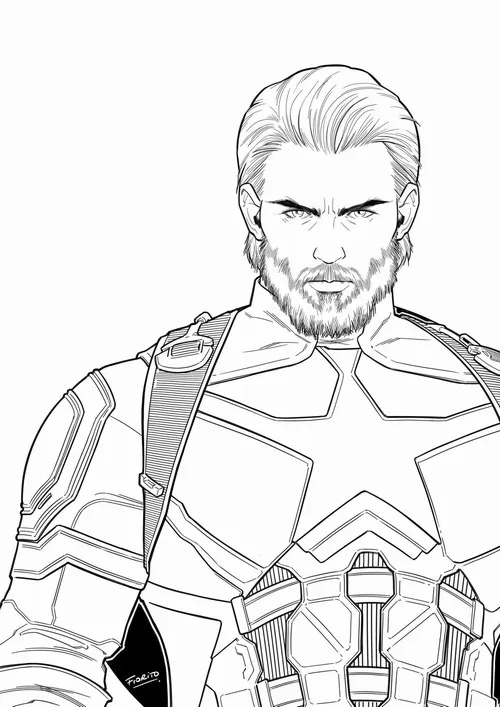 17 Mẫu tranh tô màu chiến binh đội trưởng Mỹ với găng đỏ nhìn rất năng lượng