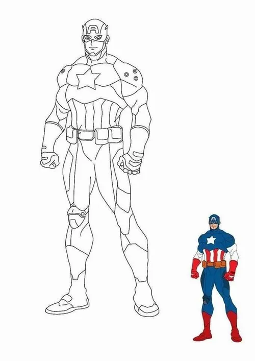 3 Bộ tranh Captain America vạm vỡ phù hợp bé thích nhân vật mạnh mẽ