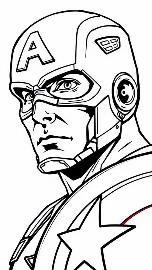 22 Hình tô màu sao trắng ngực Captain America giúp bé tăng óc quan sát